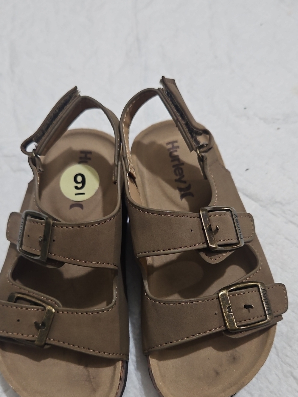 Hurley Toddler Tan Buckle Sandals - Size 9
